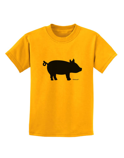 Pig Silhouette Design Childrens T-Shirt by TooLoud-Childrens T-Shirt-TooLoud-Gold-X-Small-Davson Sales