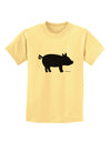 Pig Silhouette Design Childrens T-Shirt by TooLoud-Childrens T-Shirt-TooLoud-Daffodil-Yellow-X-Small-Davson Sales