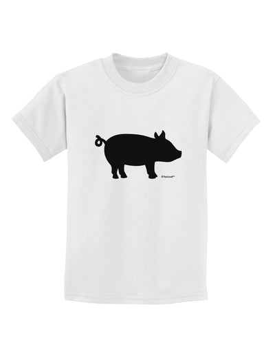 Pig Silhouette Design Childrens T-Shirt by TooLoud-Childrens T-Shirt-TooLoud-White-X-Small-Davson Sales