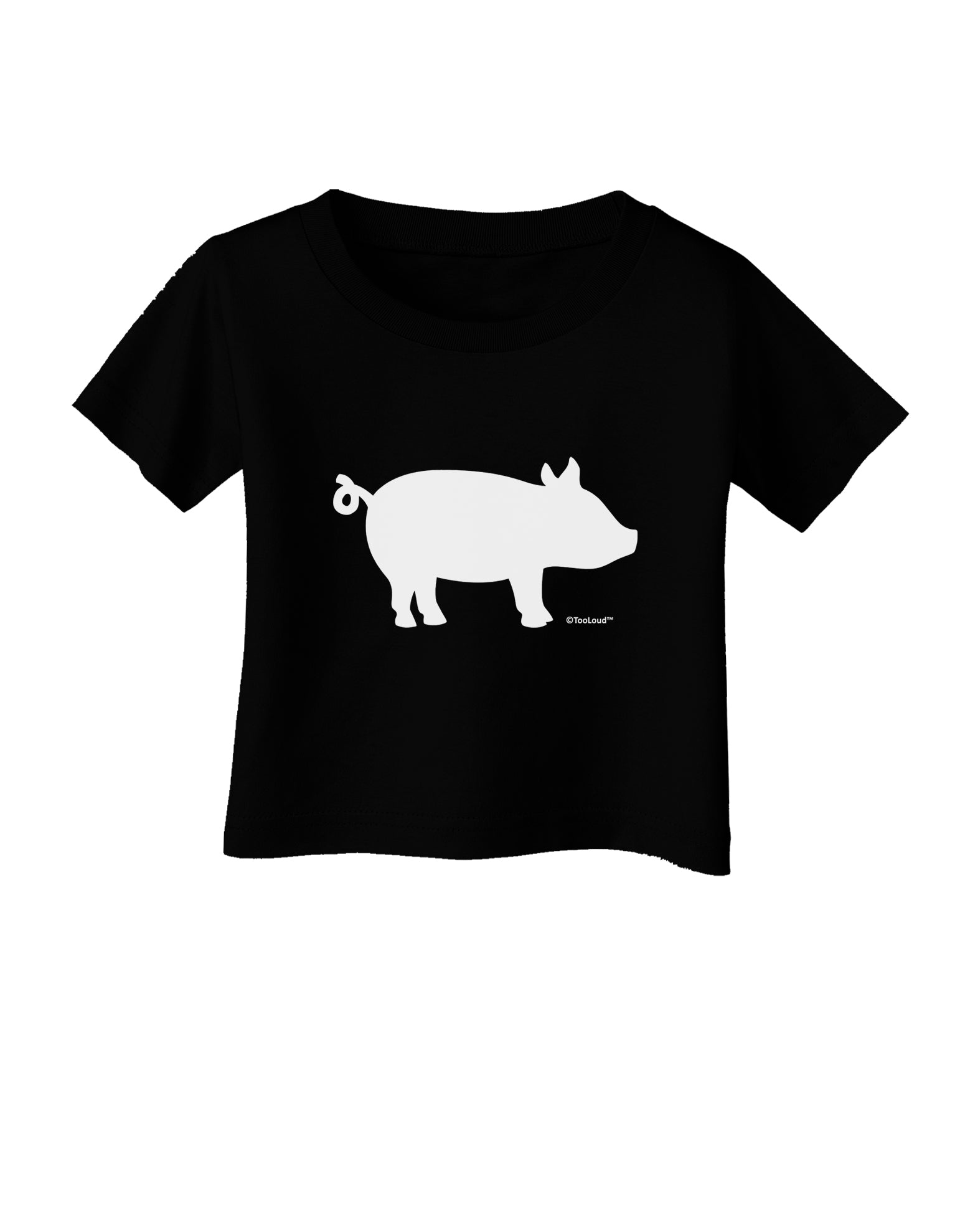 Pig Silhouette Design Infant T-Shirt Dark by TooLoud-Infant T-Shirt-TooLoud-Black-06-Months-Davson Sales