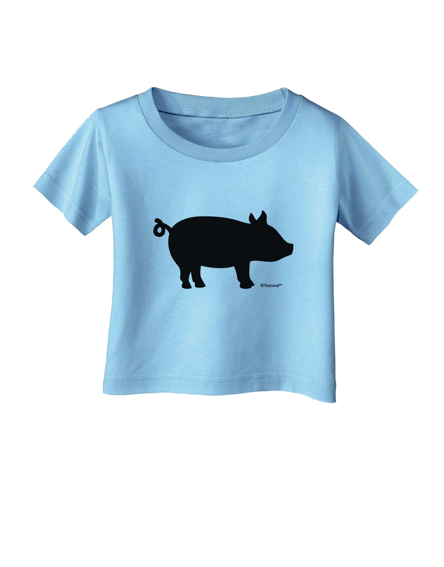 Pig Silhouette Design Infant T-Shirt by TooLoud-Infant T-Shirt-TooLoud-Aquatic-Blue-06-Months-Davson Sales