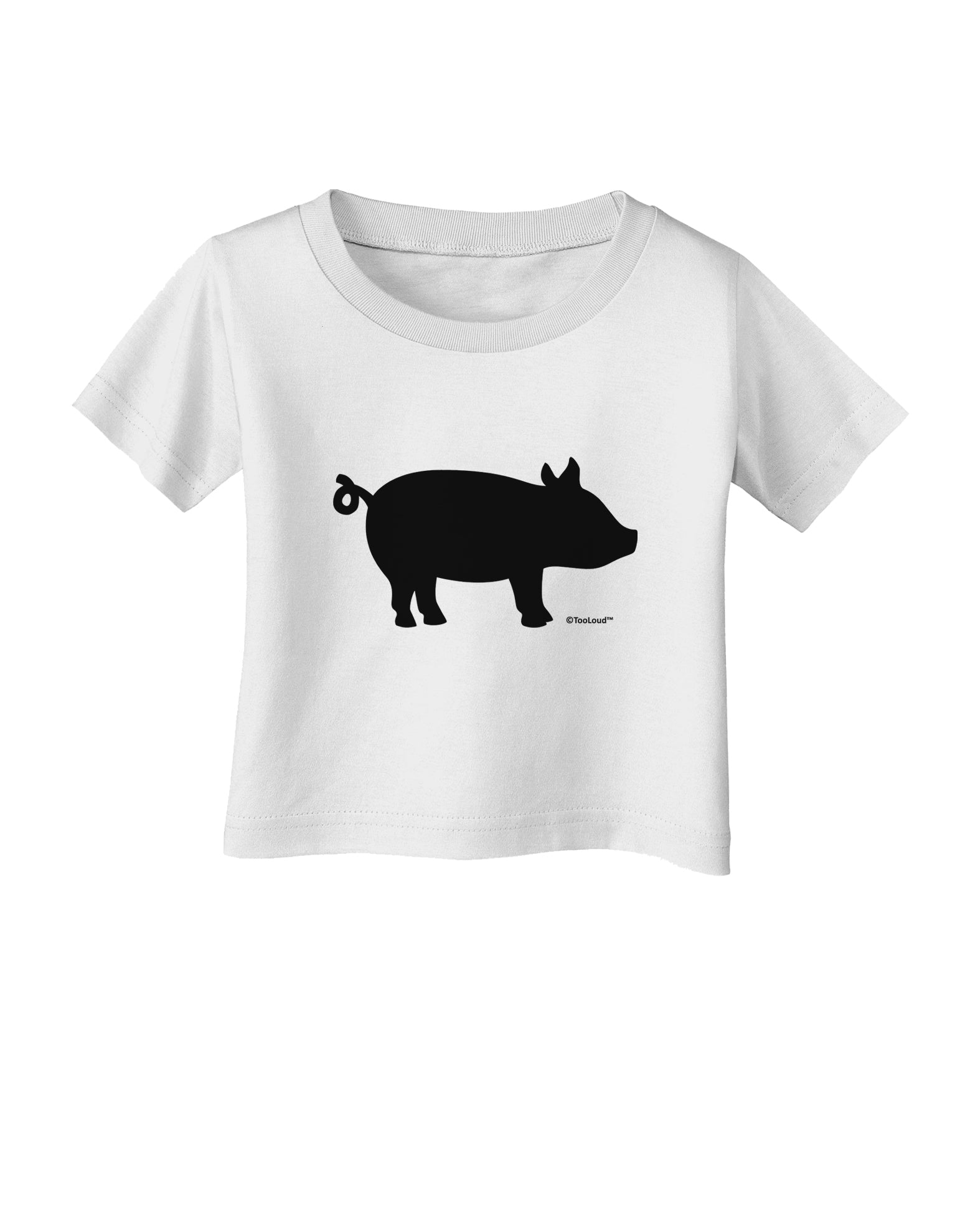 Pig Silhouette Design Infant T-Shirt by TooLoud-Infant T-Shirt-TooLoud-White-06-Months-Davson Sales