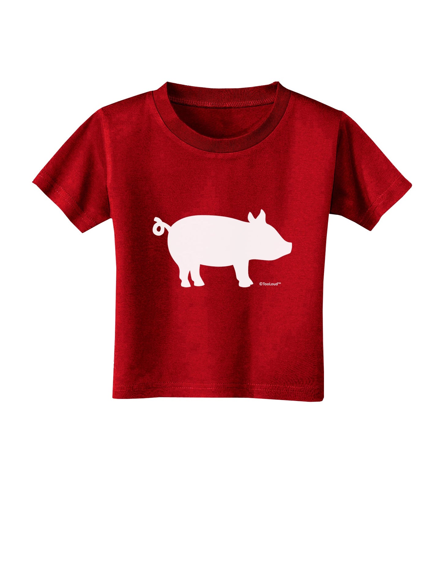 Pig Silhouette Design Toddler T-Shirt Dark by TooLoud-Toddler T-Shirt-TooLoud-Red-2T-Davson Sales