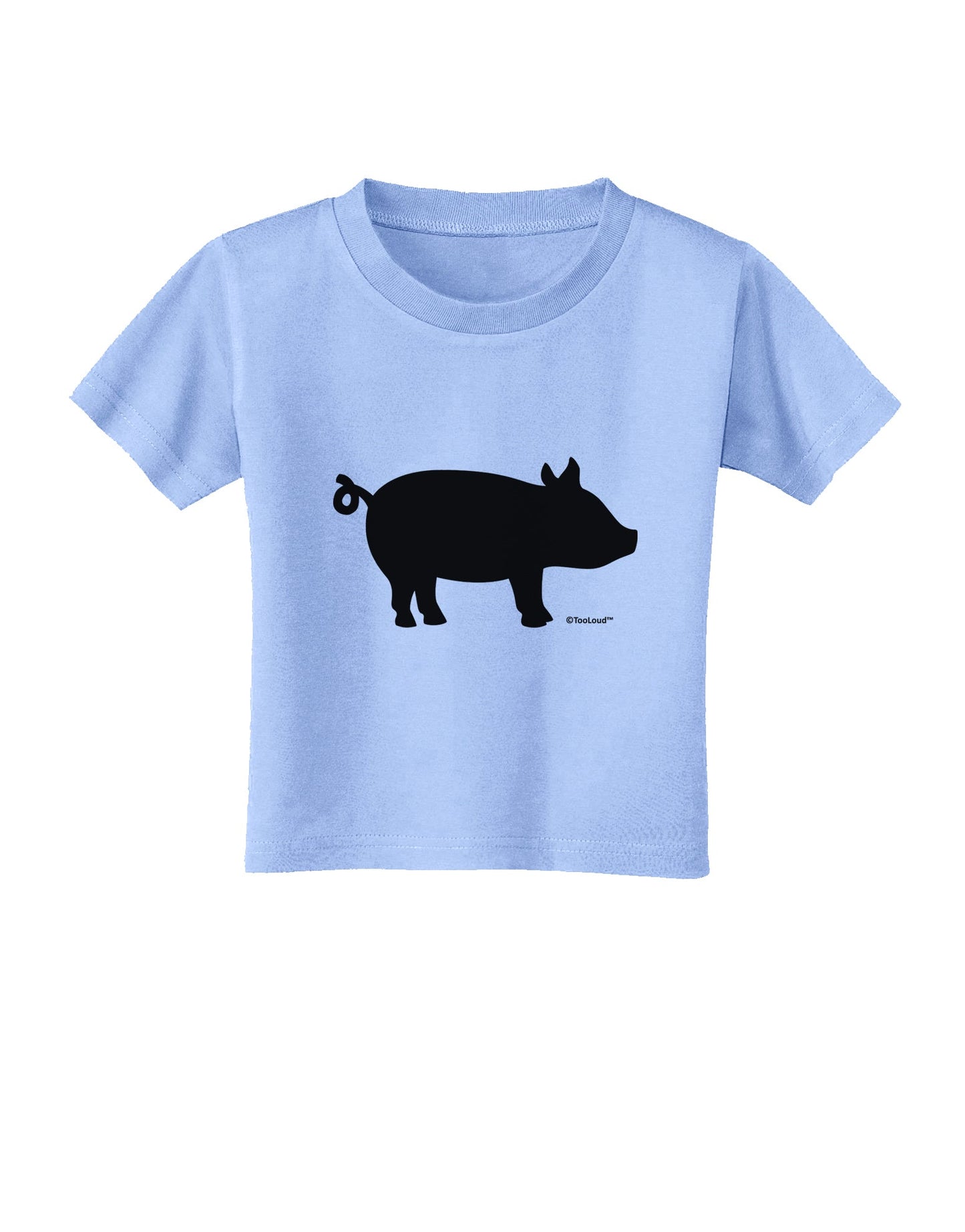 Pig Silhouette Design Toddler T-Shirt by TooLoud-Toddler T-Shirt-TooLoud-Aquatic-Blue-2T-Davson Sales