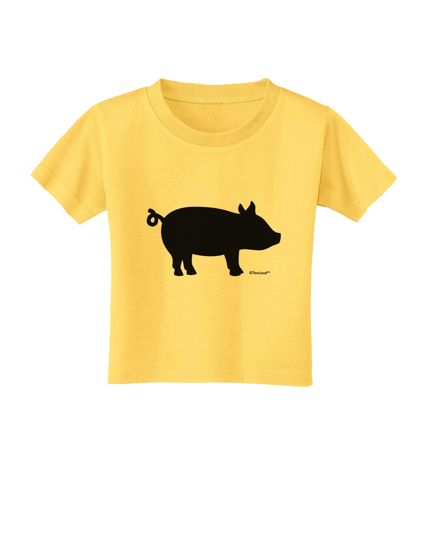 Pig Silhouette Design Toddler T-Shirt by TooLoud-Toddler T-Shirt-TooLoud-Yellow-2T-Davson Sales