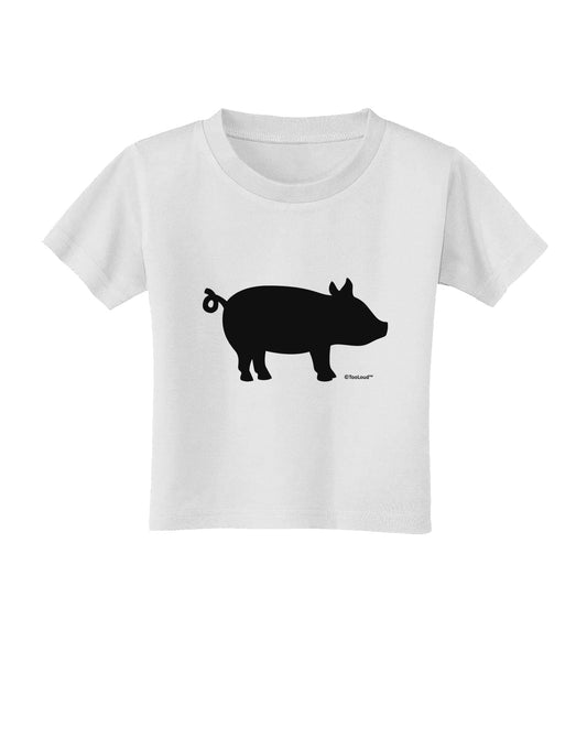 Pig Silhouette Design Toddler T-Shirt by TooLoud-Toddler T-Shirt-TooLoud-White-2T-Davson Sales