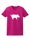 Pig Silhouette Design Womens Dark T-Shirt by TooLoud-Womens T-Shirt-TooLoud-Hot-Pink-Small-Davson Sales