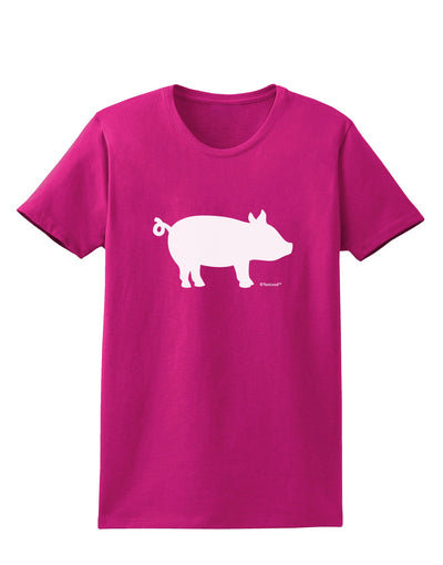 Pig Silhouette Design Womens Dark T-Shirt by TooLoud-Womens T-Shirt-TooLoud-Hot-Pink-Small-Davson Sales