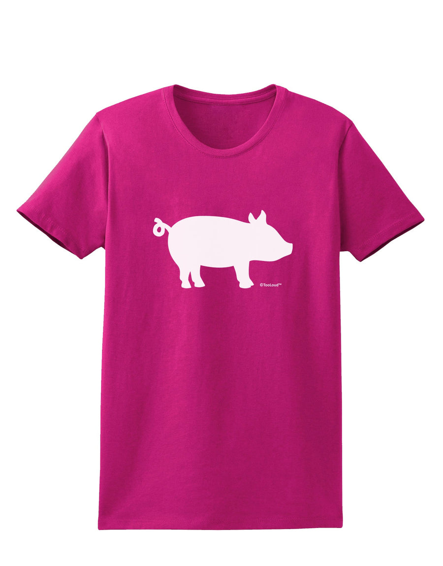 Pig Silhouette Design Womens Dark T-Shirt by TooLoud-Womens T-Shirt-TooLoud-Black-X-Small-Davson Sales