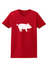 Pig Silhouette Design Womens Dark T-Shirt by TooLoud-Womens T-Shirt-TooLoud-Red-X-Small-Davson Sales