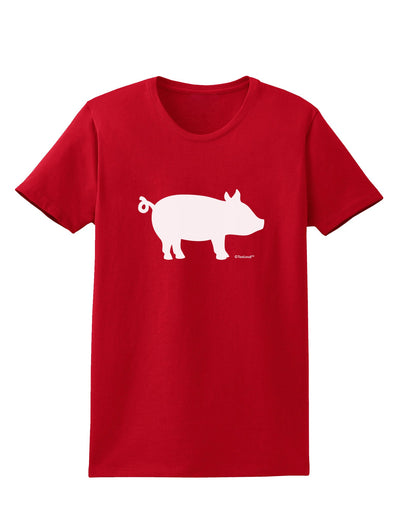 Pig Silhouette Design Womens Dark T-Shirt by TooLoud-Womens T-Shirt-TooLoud-Red-X-Small-Davson Sales