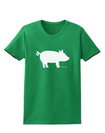 Pig Silhouette Design Womens Dark T-Shirt by TooLoud-Womens T-Shirt-TooLoud-Kelly-Green-X-Small-Davson Sales