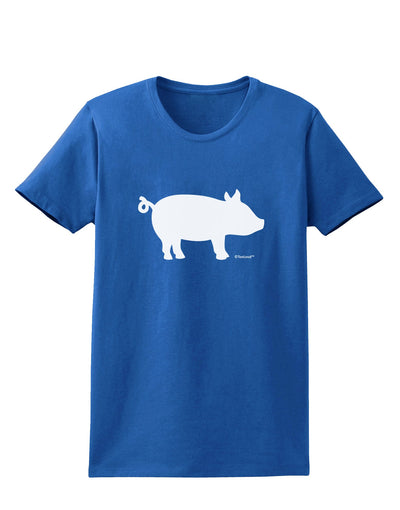 Pig Silhouette Design Womens Dark T-Shirt by TooLoud-Womens T-Shirt-TooLoud-Royal-Blue-X-Small-Davson Sales