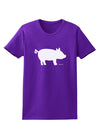 Pig Silhouette Design Womens Dark T-Shirt by TooLoud-Womens T-Shirt-TooLoud-Purple-X-Small-Davson Sales