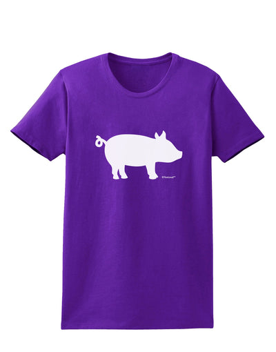 Pig Silhouette Design Womens Dark T-Shirt by TooLoud-Womens T-Shirt-TooLoud-Purple-X-Small-Davson Sales