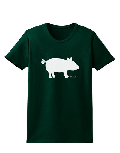 Pig Silhouette Design Womens Dark T-Shirt by TooLoud-Womens T-Shirt-TooLoud-Forest-Green-Small-Davson Sales