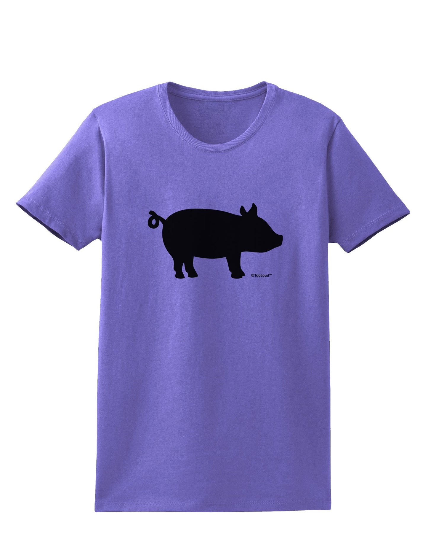 Pig Silhouette Design Womens T-Shirt by TooLoud-Womens T-Shirt-TooLoud-Violet-X-Small-Davson Sales