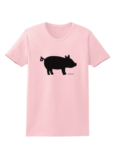 Pig Silhouette Design Womens T-Shirt by TooLoud-Womens T-Shirt-TooLoud-PalePink-X-Small-Davson Sales