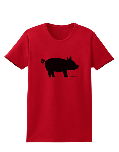 Pig Silhouette Design Womens T-Shirt by TooLoud-Womens T-Shirt-TooLoud-Red-X-Small-Davson Sales