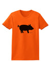 Pig Silhouette Design Womens T-Shirt by TooLoud-Womens T-Shirt-TooLoud-Orange-X-Small-Davson Sales