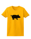 Pig Silhouette Design Womens T-Shirt by TooLoud-Womens T-Shirt-TooLoud-Gold-X-Small-Davson Sales