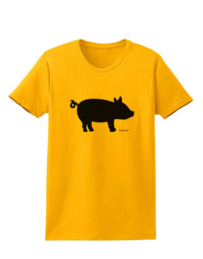 Pig Silhouette Design Womens T-Shirt by TooLoud-Womens T-Shirt-TooLoud-Gold-X-Small-Davson Sales