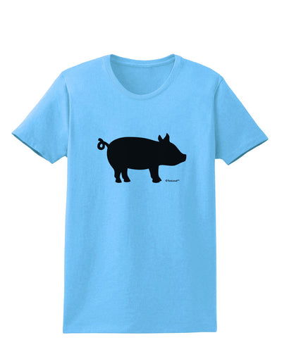 Pig Silhouette Design Womens T-Shirt by TooLoud-Womens T-Shirt-TooLoud-Aquatic-Blue-X-Small-Davson Sales