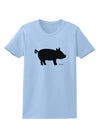 Pig Silhouette Design Womens T-Shirt by TooLoud-Womens T-Shirt-TooLoud-Light-Blue-X-Small-Davson Sales