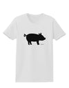 Pig Silhouette Design Womens T-Shirt by TooLoud-Womens T-Shirt-TooLoud-White-X-Small-Davson Sales