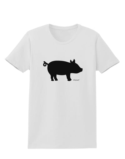 Pig Silhouette Design Womens T-Shirt by TooLoud-Womens T-Shirt-TooLoud-White-X-Small-Davson Sales