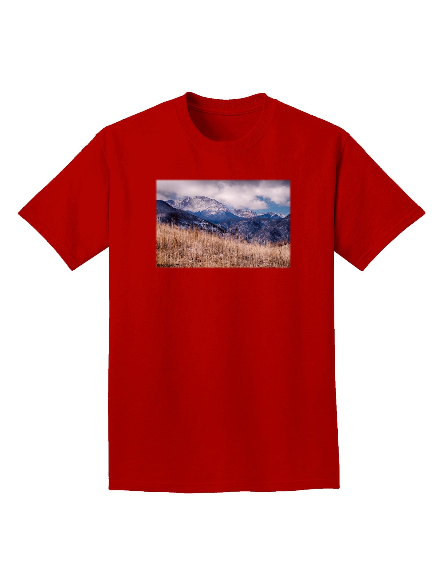 Pikes Peak CO Mountains Adult Dark T-Shirt by TooLoud-Mens T-Shirt-TooLoud-Red-Small-Davson Sales