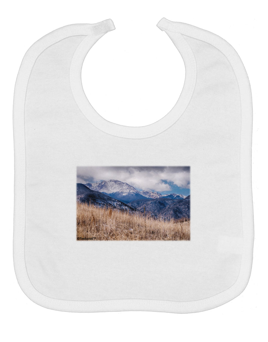 Pikes Peak CO Mountains Baby Bib by TooLoud