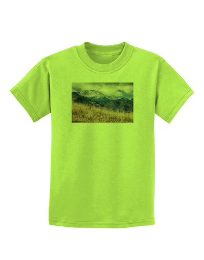 Pikes Peak CO Mountains Childrens T-Shirt by TooLoud-Childrens T-Shirt-TooLoud-Lime-Green-X-Small-Davson Sales