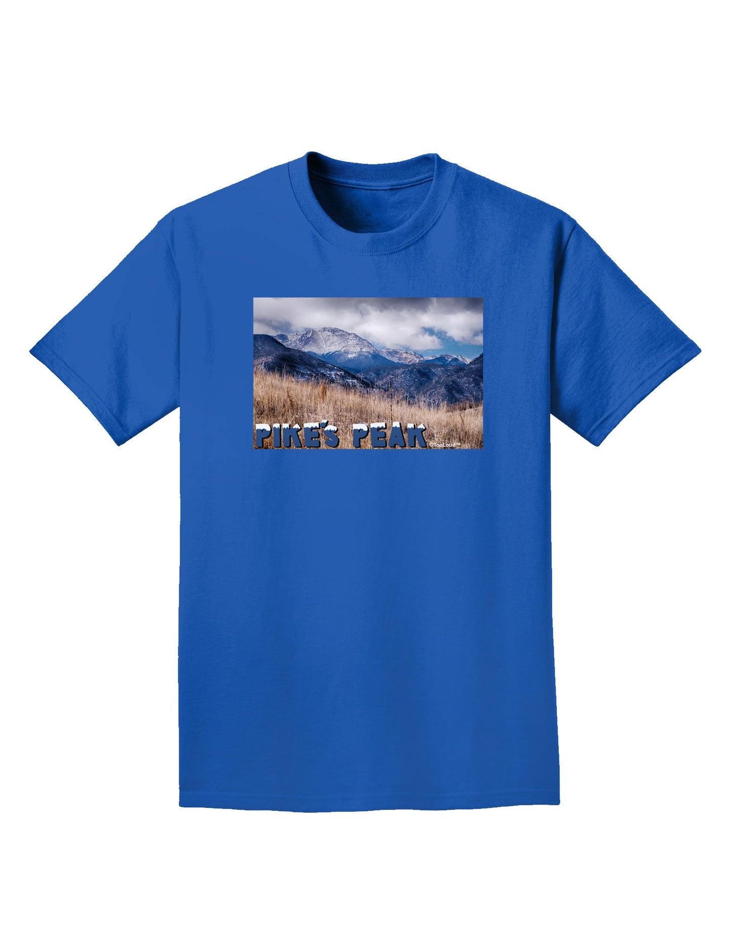 Pikes Peak CO Mountains Text Adult Dark T-Shirt by TooLoud-Mens T-Shirt-TooLoud-Royal-Blue-Small-Davson Sales