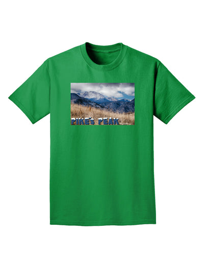 Pikes Peak CO Mountains Text Adult Dark T-Shirt by TooLoud-Mens T-Shirt-TooLoud-Kelly-Green-Small-Davson Sales