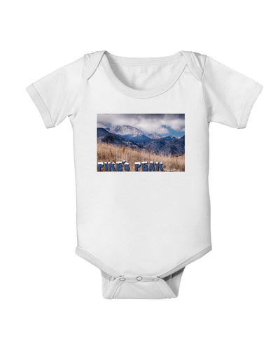 Pikes Peak CO Mountains Text Baby Romper Bodysuit by TooLoud-Baby Romper-TooLoud-White-06-Months-Davson Sales