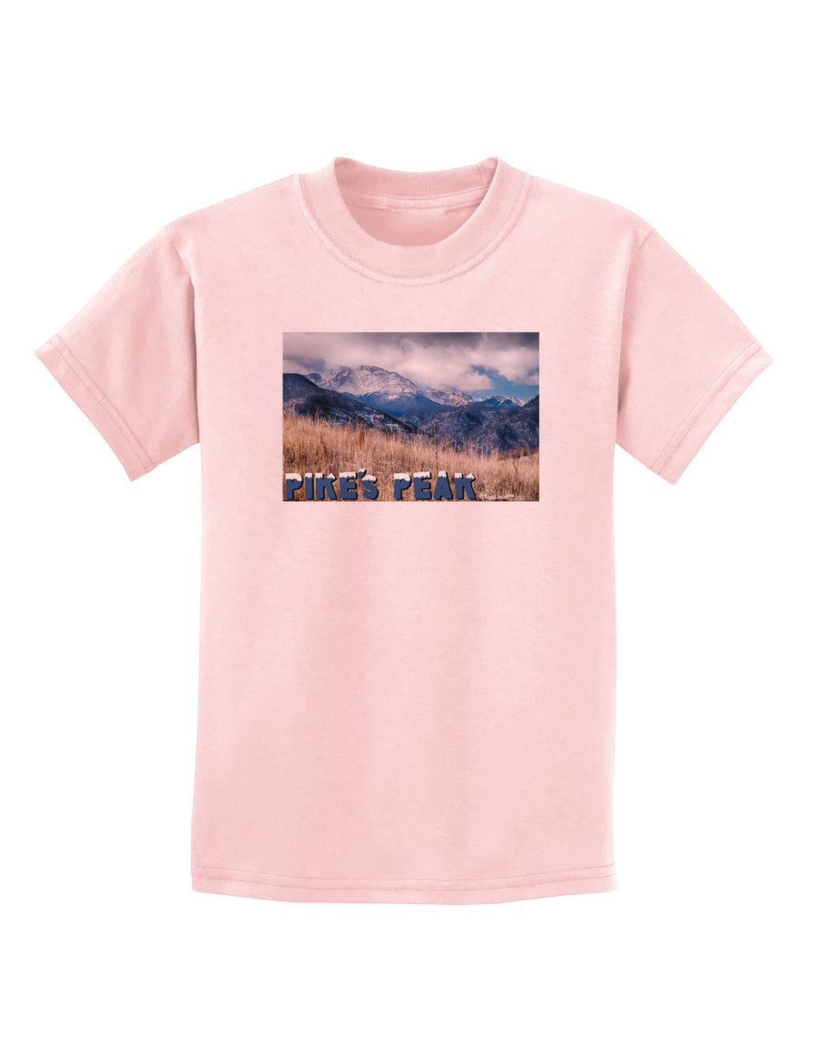 Pikes Peak CO Mountains Text Childrens T-Shirt by TooLoud-Childrens T-Shirt-TooLoud-White-X-Small-Davson Sales