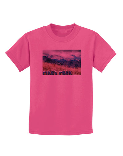 Pikes Peak CO Mountains Text Childrens T-Shirt by TooLoud-Childrens T-Shirt-TooLoud-Sangria-X-Small-Davson Sales