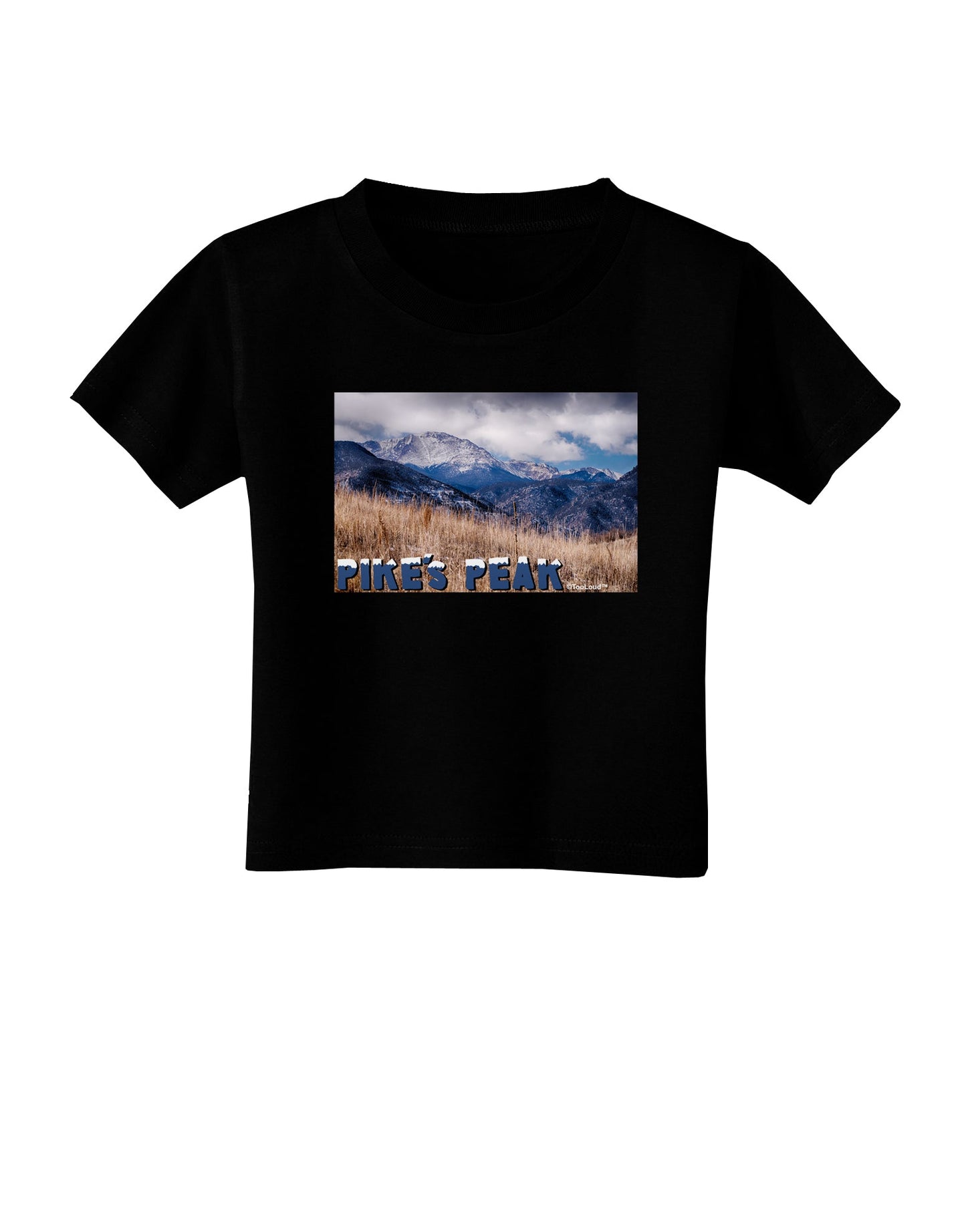 Pikes Peak CO Mountains Text Toddler T-Shirt Dark by TooLoud-Toddler T-Shirt-TooLoud-Black-2T-Davson Sales