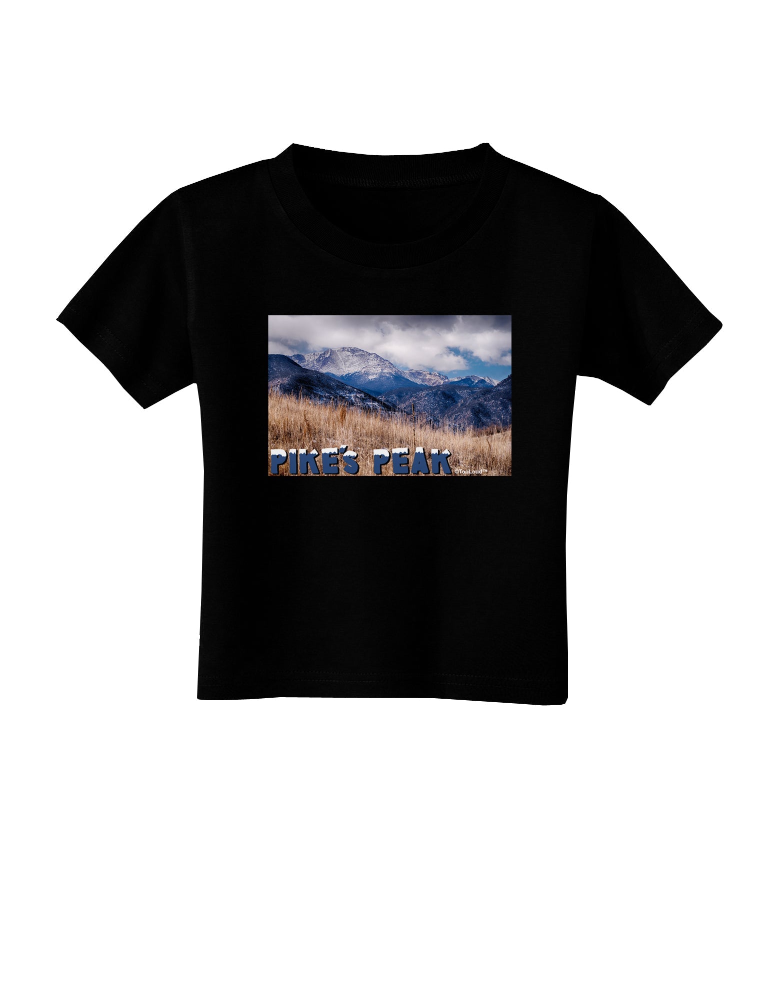 Pikes Peak CO Mountains Text Toddler T-Shirt Dark by TooLoud-Toddler T-Shirt-TooLoud-Black-2T-Davson Sales