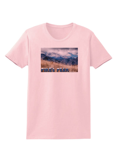 Pikes Peak CO Mountains Text Womens T-Shirt by TooLoud-Womens T-Shirt-TooLoud-PalePink-X-Small-Davson Sales