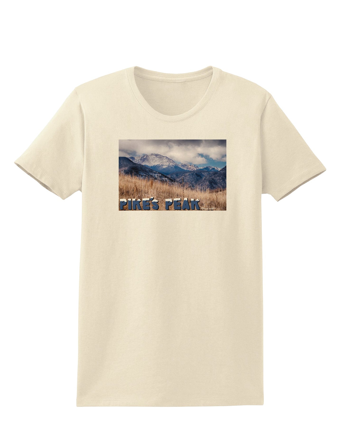 Pikes Peak CO Mountains Text Womens T-Shirt by TooLoud-Womens T-Shirt-TooLoud-Natural-X-Small-Davson Sales