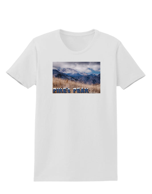 Pikes Peak CO Mountains Text Womens T-Shirt by TooLoud-Womens T-Shirt-TooLoud-White-X-Small-Davson Sales