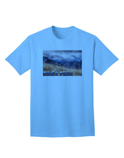 Pikes Peak Colorado Mountains Text Adult T-Shirt - A Captivating Addition to Your Wardrobe by TooLoud-Mens T-shirts-TooLoud-Aquatic-Blue-Small-Davson Sales