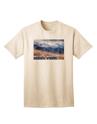 Pikes Peak Colorado Mountains Text Adult T-Shirt - A Captivating Addition to Your Wardrobe by TooLoud-Mens T-shirts-TooLoud-Natural-Small-Davson Sales