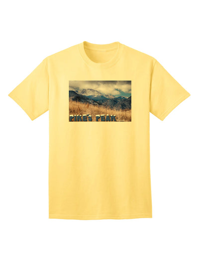 Pikes Peak Colorado Mountains Text Adult T-Shirt - A Captivating Addition to Your Wardrobe by TooLoud-Mens T-shirts-TooLoud-Yellow-Small-Davson Sales