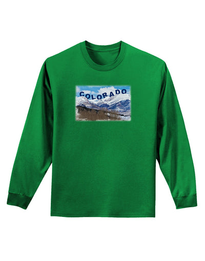 Pikes Peak Text Adult Long Sleeve Dark T-Shirt-TooLoud-Kelly-Green-Small-Davson Sales