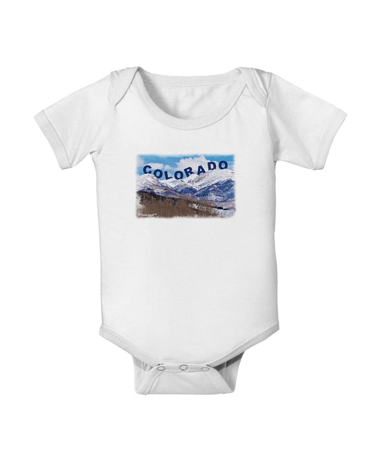 Pikes Peak Text Baby Romper Bodysuit-Baby Romper-TooLoud-White-06-Months-Davson Sales