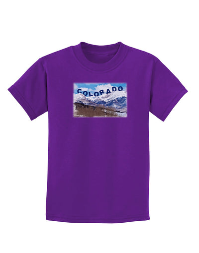 Pikes Peak Text Childrens Dark T-Shirt-Childrens T-Shirt-TooLoud-Purple-X-Small-Davson Sales