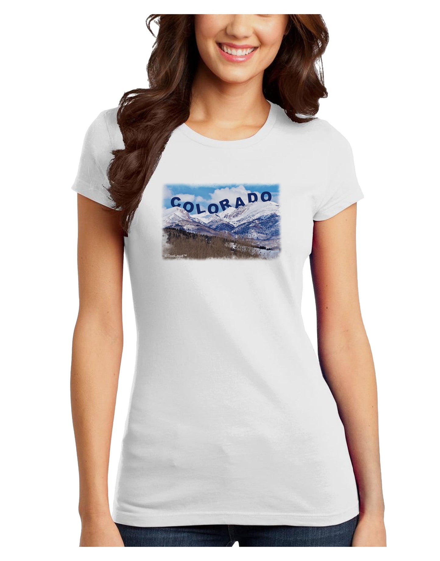Pikes Peak Text Juniors T-Shirt-Womens Juniors T-Shirt-TooLoud-White-Juniors Fitted X-Small-Davson Sales